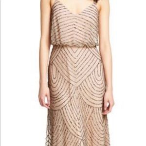 Floor Length Beaded Gown in Blush